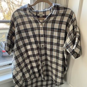 Madewell plaid button down t-shirt